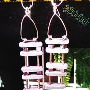 Elegant Silver and Purple Earrings